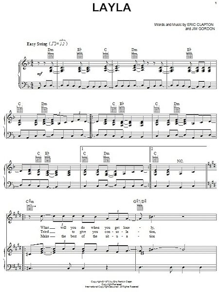 open zoom image for Layla - Piano/Vocal/Guitar, New, Main