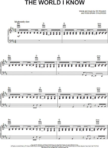 open zoom image for The World I Know - Piano/Vocal/Guitar, New, Main