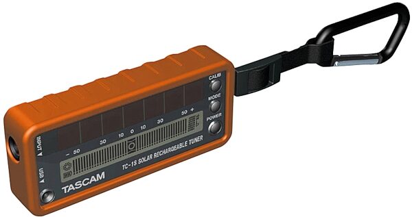 open zoom image for TASCAM TC1S Solar Powered Guitar and Bass Tuner, Orange