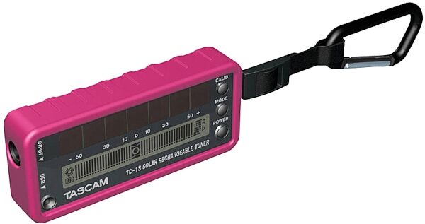 open zoom image for TASCAM TC1S Solar Powered Guitar and Bass Tuner, Pink