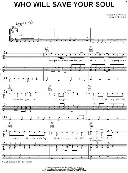 open zoom image for Who Will Save Your Soul - Piano/Vocal/Guitar, New, Main