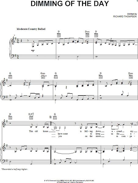 open zoom image for Dimming Of The Day - Piano/Vocal/Guitar, New, Main