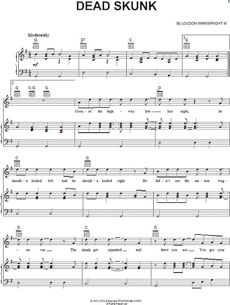 open zoom image for Dead Skunk - Piano/Vocal/Guitar, New, Main