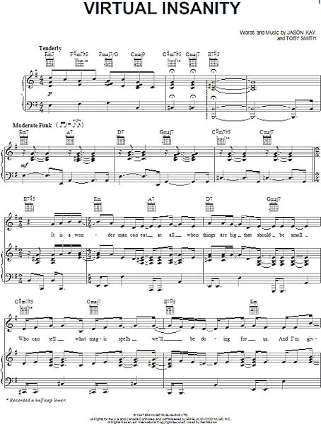 open zoom image for Virtual Insanity - Piano/Vocal/Guitar, New, Main