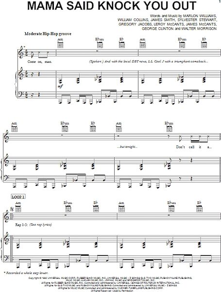 open zoom image for Mama Said Knock You Out - Piano/Vocal/Guitar, New, Main