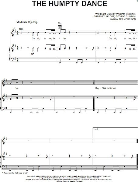 open zoom image for The Humpty Dance - Piano/Vocal/Guitar, New, Main