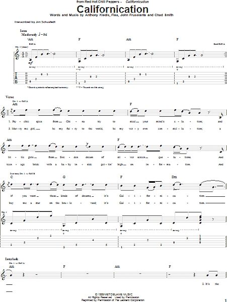 open zoom image for Californication - Guitar TAB, New, Main