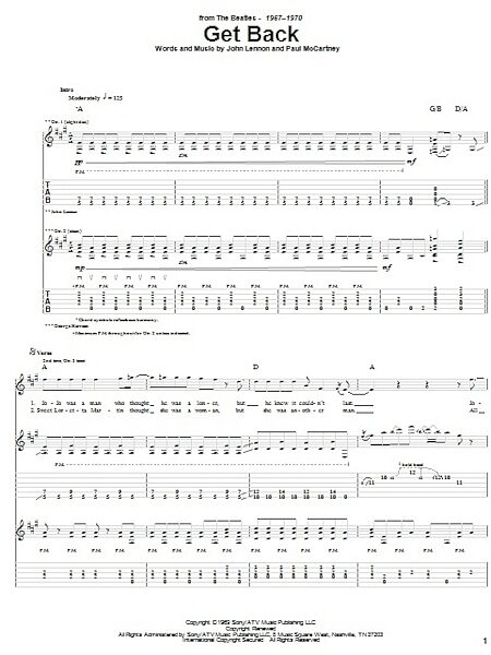 open zoom image for Get Back - Guitar TAB, New, Main