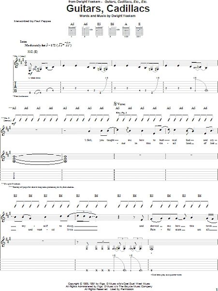 open zoom image for Guitars, Cadillacs - Guitar TAB, New, Main
