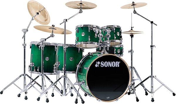 open zoom image for Sonor EXTB622 Extreme Birch 6-Piece Drum Shell Kit, Dark Green Burst