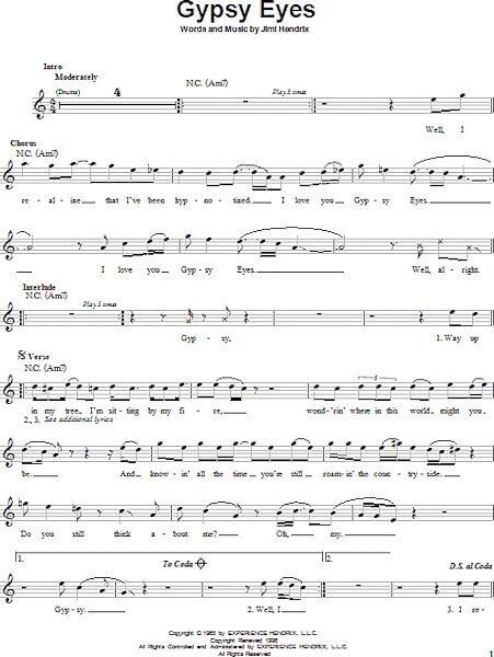 open zoom image for Gypsy Eyes - Easy Guitar, New, Main