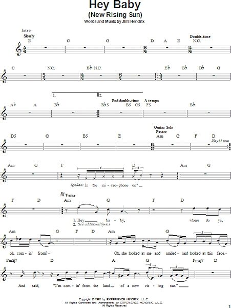 open zoom image for Hey Baby (New Rising Sun) - Easy Guitar, New, Main