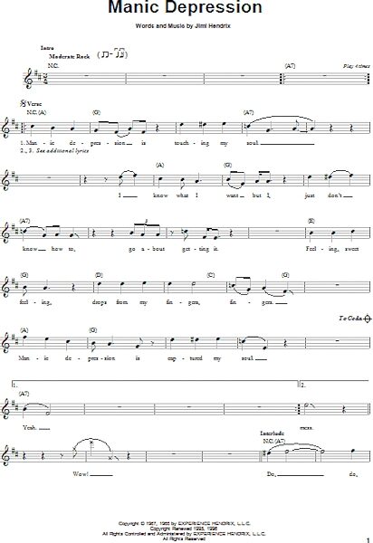 open zoom image for Manic Depression - Easy Guitar, New, Main