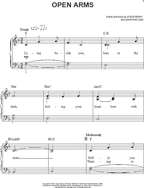open zoom image for Open Arms - Easy Piano, New, Main