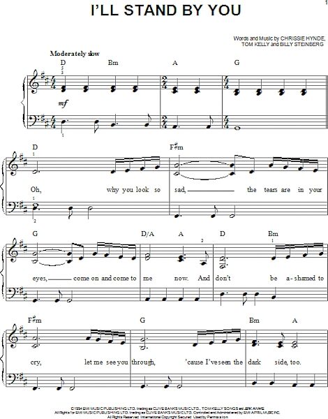open zoom image for I'll Stand By You - Easy Piano, New, Main