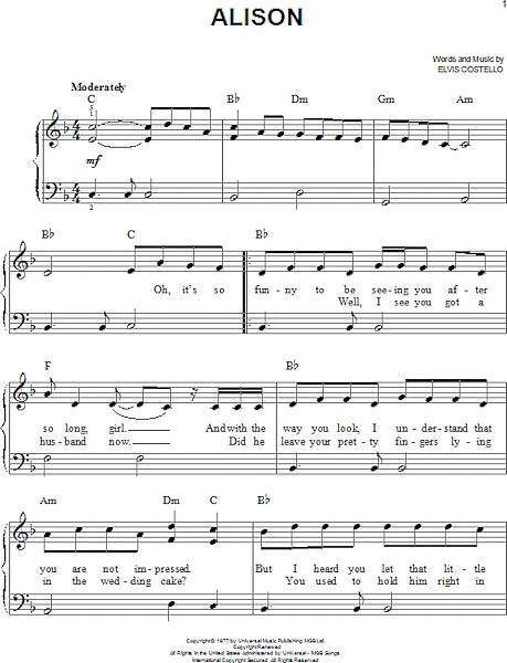 open zoom image for Alison - Easy Piano, New, Main