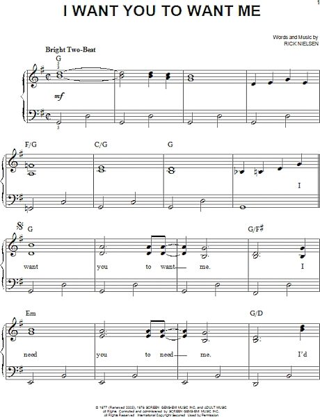 open zoom image for I Want You To Want Me - Easy Piano, New, Main