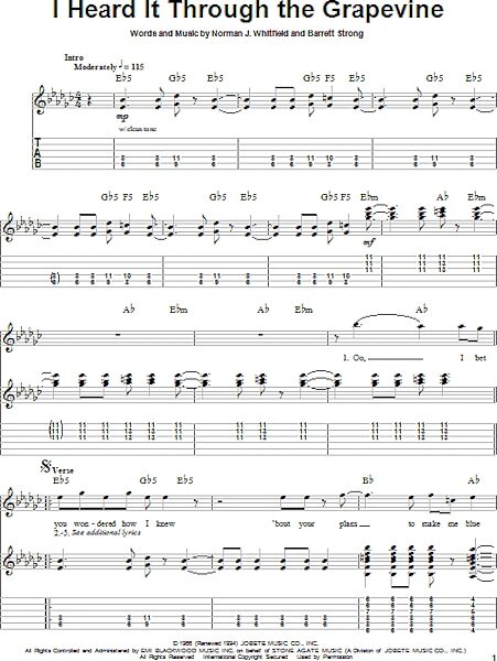open zoom image for I Heard It Through The Grapevine - Guitar Tab Play-Along, New, Main