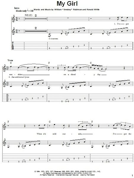 open zoom image for My Girl - Guitar Tab Play-Along, New, Main