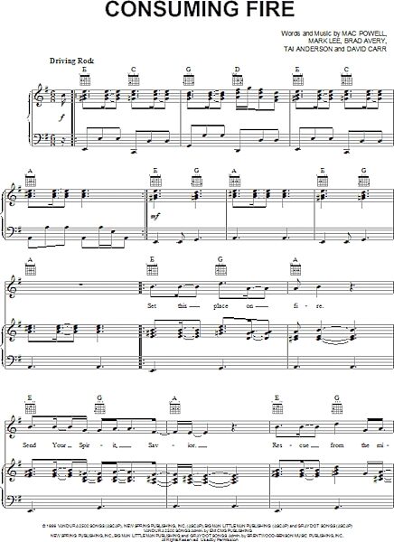 open zoom image for Consuming Fire - Piano/Vocal/Guitar, New, Main