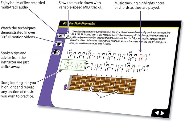open zoom image for eMedia Rock Guitar for Dummies, Screenshot