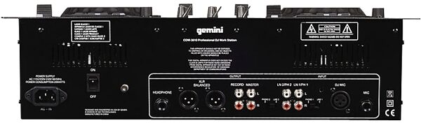 open zoom image for Gemini CDM3610 Dual MP3/CD Player and Mixer, Rear