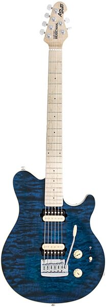 open zoom image for Music Man Axis Super Sport HH Electric Guitar (with Case), Transparent Blue