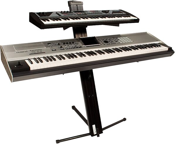 open zoom image for Ultimate Support AX-48 PRO APEX Keyboard Stand, Black, In Use