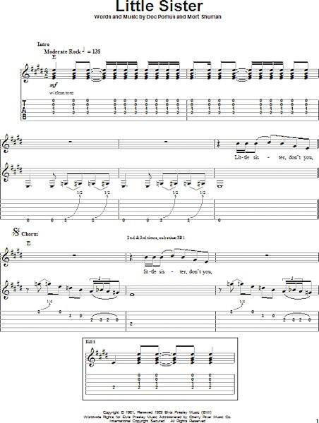 open zoom image for Little Sister - Guitar Tab Play-Along, New, Main