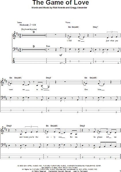 open zoom image for The Game Of Love - Bass Tab, New, Main