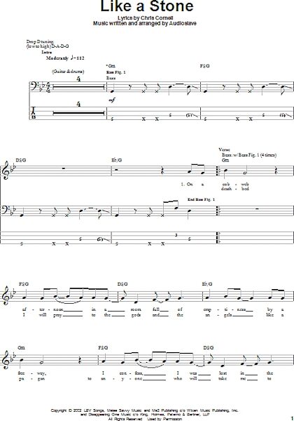 open zoom image for Like A Stone - Bass Tab, New, Main