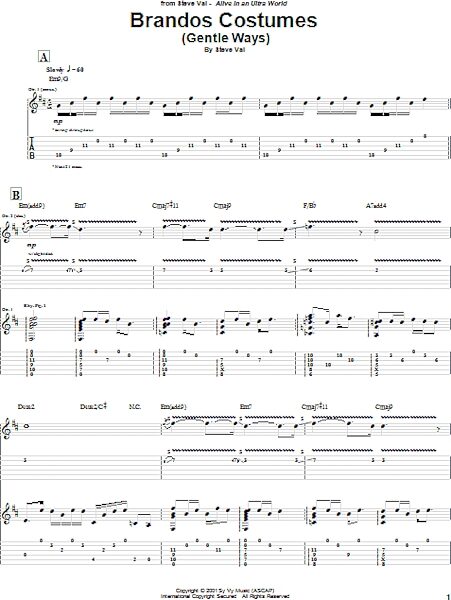 open zoom image for Brandos Costumes (Gentle Ways) - Guitar TAB, New, Main
