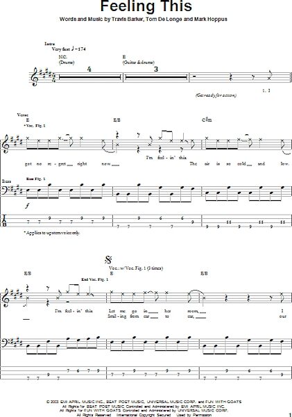 open zoom image for Feeling This - Bass Tab, New, Main