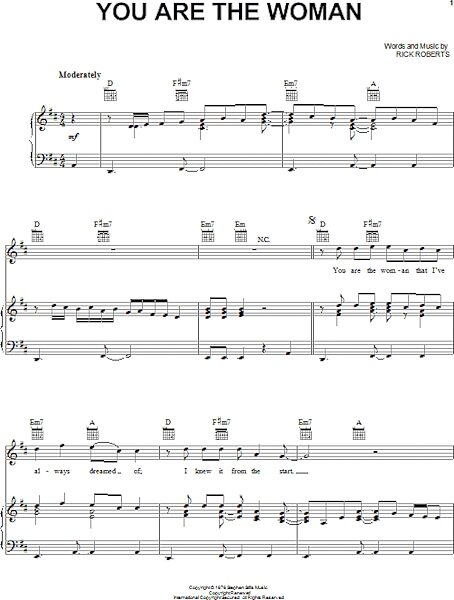 open zoom image for You Are The Woman - Piano/Vocal/Guitar, New, Main
