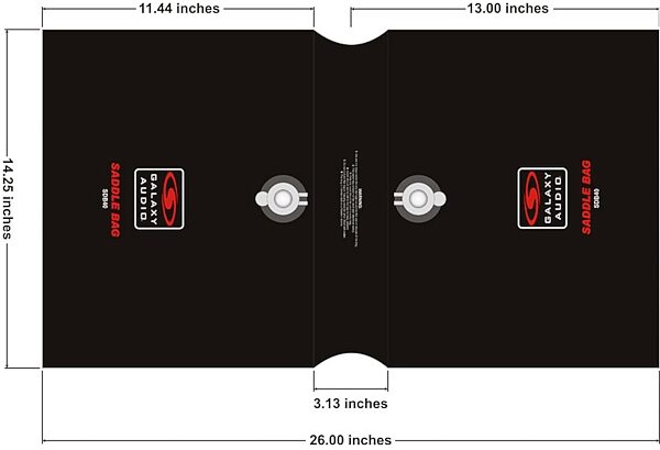 open zoom image for Galaxy Audio SDB40 Saddle Bag Stand Stabilizer, Dimensions