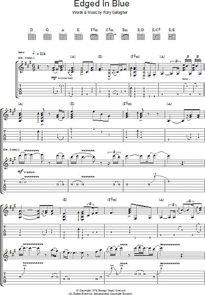 open zoom image for Edged In Blue - Guitar TAB, New, Main