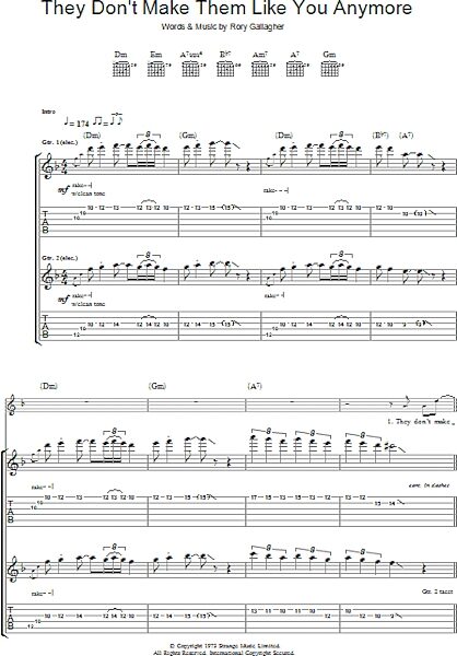 open zoom image for They Don't Make Them Like You Anymore - Guitar TAB, New, Main