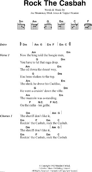 open zoom image for Rock The Casbah - Guitar Chords/Lyrics, New, Main
