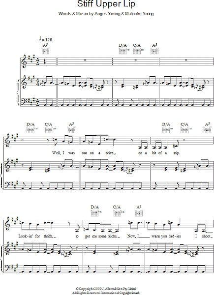 open zoom image for Stiff Upper Lip - Piano/Vocal/Guitar, New, Main