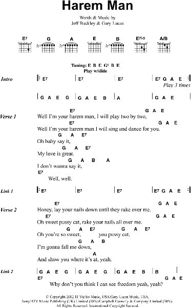 open zoom image for Harem Man - Guitar Chords/Lyrics, New, Main