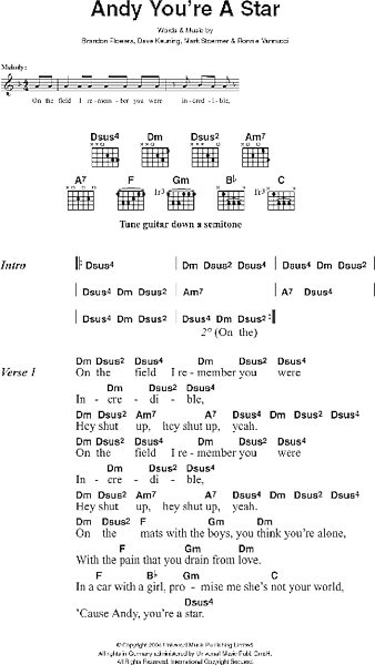 open zoom image for Andy You're A Star - Guitar Chords/Lyrics, New, Main