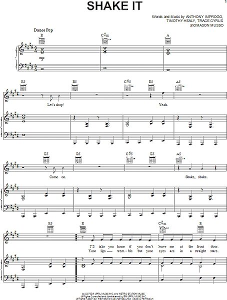 open zoom image for Shake It - Piano/Vocal/Guitar, New, Main