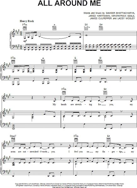open zoom image for All Around Me - Piano/Vocal/Guitar, New, Main