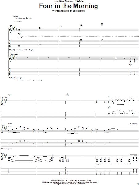 open zoom image for Four In The Morning - Guitar TAB, New, Main