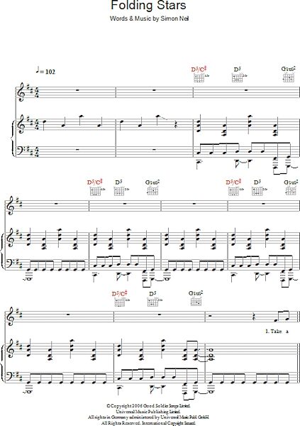 open zoom image for Folding Stars - Piano/Vocal/Guitar, New, Main