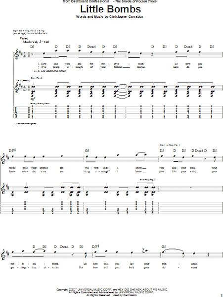 open zoom image for Little Bombs - Guitar TAB, New, Main