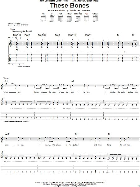 open zoom image for These Bones - Guitar TAB, New, Main