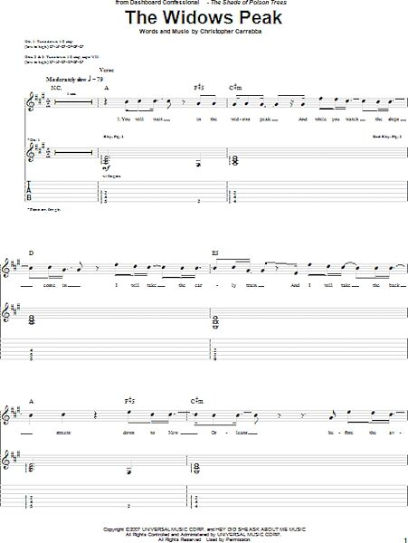 open zoom image for The Widows Peak - Guitar TAB, New, Main