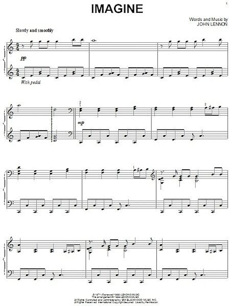 open zoom image for Imagine - Piano Solo, New, Main