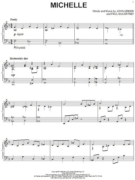 open zoom image for Michelle - Piano Solo, New, Main